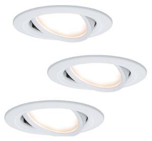 Paulmann Coin Slim LED beép. l. IP23 feh. 3 db-os, dimmelhető, Fehér / opál, Nappali / Étkező, Alumínium