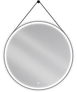 Mexen Reni, LED fürdoszobai tükör háttérvilágítással 100x100 cm, 6000K, fekete keret, páramentes, 9812-100-100-611-70