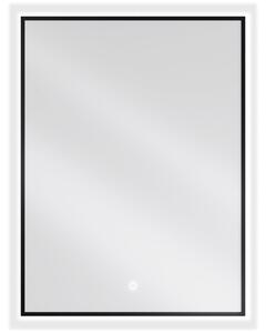 Mexen Erma, LED fürdoszobai tükör háttérvilágítással és fekete kerettel 60x80 cm, 6000K, páramentesíto, 9814-060-080-611-70