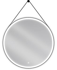 Mexen Reni, LED fürdoszobai tükör háttérvilágítással 90x90 cm, 6000K, fekete keret, páramentes, 9812-090-090-611-70