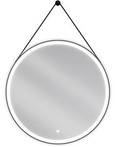 Mexen Reni, LED fürdoszobai tükör háttérvilágítással 80x80 cm, 6000K, fekete keret, páramentes, 9812-080-080-611-70