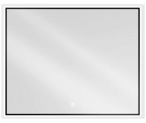 Mexen Erma, LED fürdoszobai tükör háttérvilágítással és fekete kerettel 100x80 cm, 6000K, páramentesíto, 9814-100-080-611-70