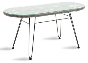 Kerti asztal Naoki, fekete - szürke, 100x45x46 cm
