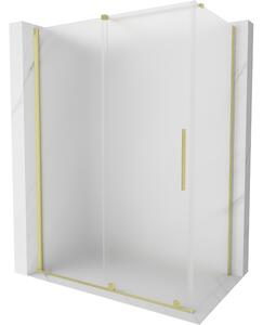 Mexen Velar, tolóajtós zuhanykabin 160 x 100 cm, 8 mm-es matt üveg, arany matt, 871-160-100-31-55