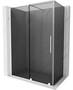 Mexen Velar, tolóajtós zuhanykabin 130 x 70 cm, 8mm szürke üveg, fehér matt, 871-130-070-41-20