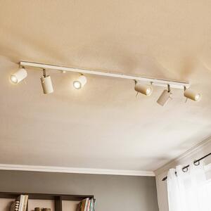 SOLLUX LIGHTING Mennyezeti spotlámpa, fehér, 6 izzós, lineáris, dimmelhető, Fehér / opál, Nappali / Étkező, fém, Modern