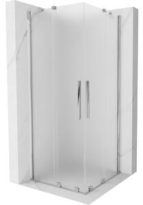 Mexen Velar Duo, zuhanykabin tolóajtóval 80 x 80 cm, 8 mm-es matt üveg, króm, 871-080-080-32-01