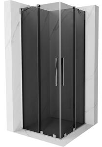 Mexen Velar Duo, zuhanykabin tolóajtóval 80 x 80 cm, 8mm szürke üveg, króm, 871-080-080-42-01
