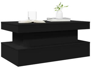 VidaXL LED-es Dohányzóasztal - Fekete - 90x50x40 cm