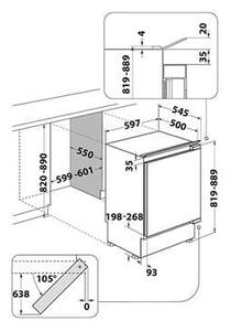Whirlpool WBUFZ011 Fagyasztószekrény, 91L, M: 81,5, Mechanikus vezérlés, E energiaosztály