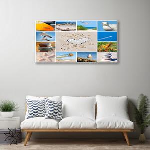 Vászonkép Sirályok Ocean Beach Landscape 100x50 cm