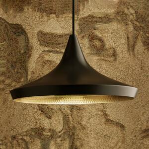 Tom Dixon Beat Wide LED függő lámpa, fekete, dimmelhető, Fekete, Nappali / Étkező, Sárgaréz, Dizájn