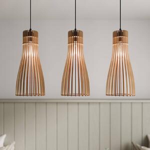 TEMAR LIGHTING Lógó világítás Bottle, 3 izzós, dimmelhető, Világos fa, Nappali / Étkező, Fa, Vidéki otthon / Rusztikus