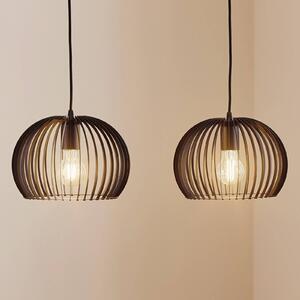 TEMAR LIGHTING Larus fekete acélból készült lógó lámpa, 2 izzós, dimmelhető, Fekete, Nappali / Étkező, fém, Modern