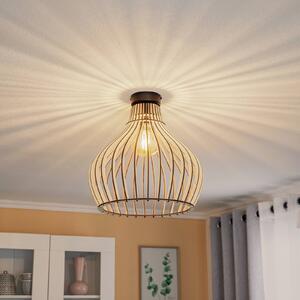 TEMAR LIGHTING Barrel mennyezeti világítás fa burával, dimmelhető, Világos fa, Nappali / Étkező, Fa, Vidéki otthon / Rusztikus