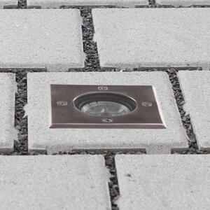 Lucande LED padlóbeépített lámpa Ava, 12 cm x cm, IP67, Alu / szürke / cink, Alumínium, Modern