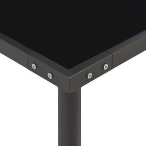 VidaXL fekete acél és üveg kerti asztal 170 x 170 x 74,5 cm