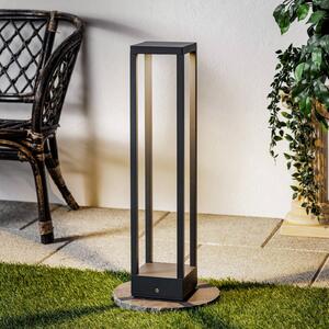 Lucande Carlota LED-es függőlámpa, antracit, 65 cm, fém, Fekete, Alumínium, Modern