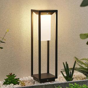 Lucande LED napelemes talapzatvilágítás Eliel, magasság 50 cm, fekete, Fekete, Alumínium, Modern