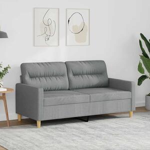 Kétszemélyes világosszürke szövetkanapé 140 cm