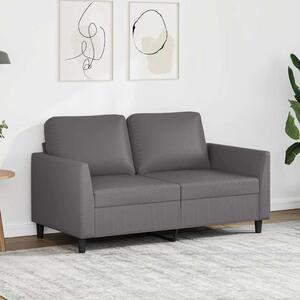 2 személyes szürke műbőr kanapé 120 cm