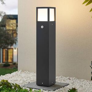 Lucande LED-es útvilágítás Dewari, mozgásérzékelő, 65 cm, IP54, Alu / szürke / cink, Alumínium, Modern