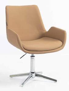 HR240CROSS Karamell Szín Műbőr Premium Soft Szék Krómozott lábbal