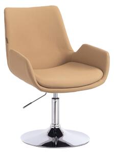 HR240N Karamell Szín Műbőr Premium Soft Szék Krómozott lábbal