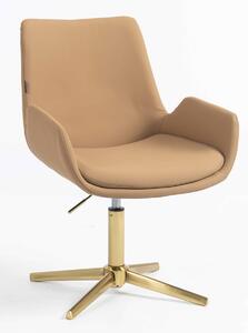 HR240CROSS Karamell Szín Műbőr Premium Soft Szék Arany lábbal