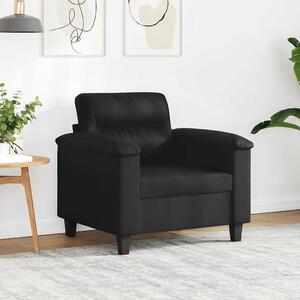 Fekete mikroszálas szövet kanapéfotel 60 cm