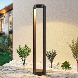 Lucande LED-es útvilágítás Habsa, 80 cm, antracit, fém, Fekete, Alumínium, Modern
