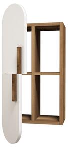 Fali polc Rose - Walnut, White