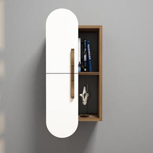 Fali polc Rose - Walnut, White