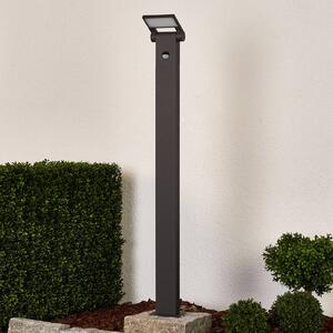Lucande LED-es oszloplámpa Marius, 100 cm-es, érzékelővel, Fekete, Alumínium, Modern