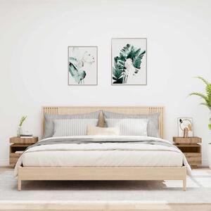 2 db kézműves tölgy éjjeliszekrény LED-fényekkel 40x39x48,5 cm