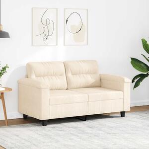 Kétszemélyes bézs mikroszálas szövetkanapé 120 cm