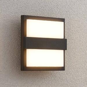 Lucande LED kültéri fali lámpa Gylfi, 20 cm, antracit, alumínium, Fekete, Alumínium, Modern