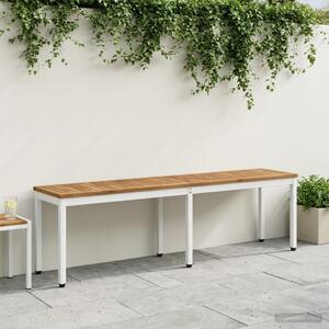 Kerti pad 161 x 35 x 45 cm Tömör Akácfa Természetes és Fehér
