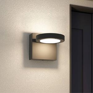Lucande LED kültéri fali lámpa Belna, fém, IP65, antracit, Fekete, Alumínium, Modern
