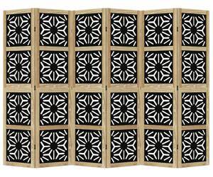 VidaXL Szobafeltáró - 6 Panel - Barna/Fekete - 210x180cm