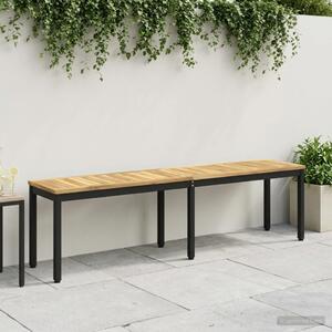 Kerti pad 161 x 35 x 45 cm Tömör Akácfa Fehér és Fekete