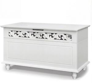 JERSEY fa láda, 80x40x48cm, fehér Casaria