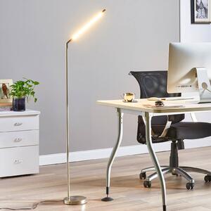 Lindby LED állólámpa Jabbo, 163 cm, nikkel, fém, Alu / szürke / cink, Dolgozószoba / Iroda, fém, Modern