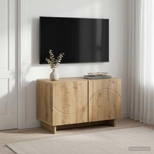 TV állvány 60 x 34,5 x 40 cm Kézműves Tölgy Szerelt Fa