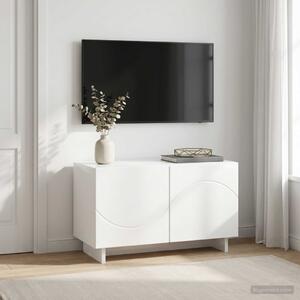 TV állvány 60 x 34,5 x 40 cm Magasfényű Fehér Szerelt Fa