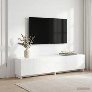 TV állvány 180 x 34,5 x 40 cm Magasfényű Fehér Szerelt Fa