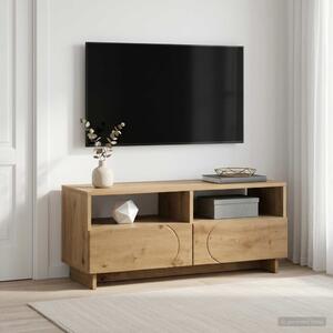 TV állvány 90 x 34.5 x 40 cm Kézműves Tölgy Szerelt Fa