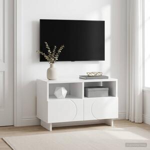 TV állvány 60 x 34,5 x 40 cm Magasfényű Fehér Szerelt Fa