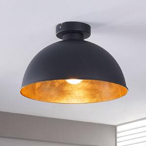 Lindby mennyezeti lámpa Lya, Ø 31 cm, fekete-arany, fém, E27, dimmelhető, Fekete, Nappali / Étkező, fém, Modern