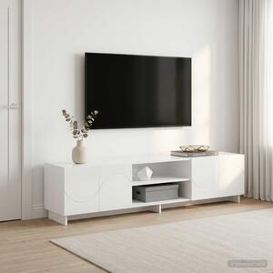 TV állvány 180 x 34,5 x 40 cm Magasfényű Fehér Szerelt Fa